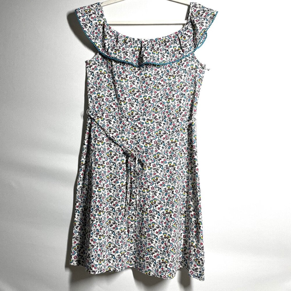 Boden Womens Multicolor Bethany Floral Print Ruffle Trim Sleeveless Sundress 14 - Picture 1 of 12